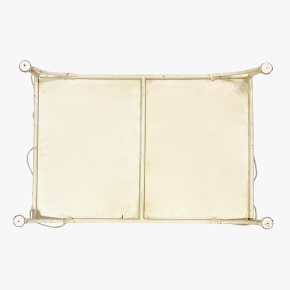 Vintage Painted Wrought Iron Tray 18.5"x11 3/4"x6 1/2" - Picture 7 of 7